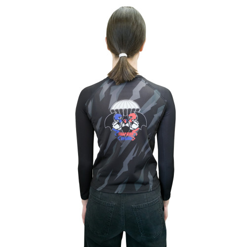 Рашгард детский спортивного кроя с плоскими швами, модель с длинным рукавом, материал бифлекс