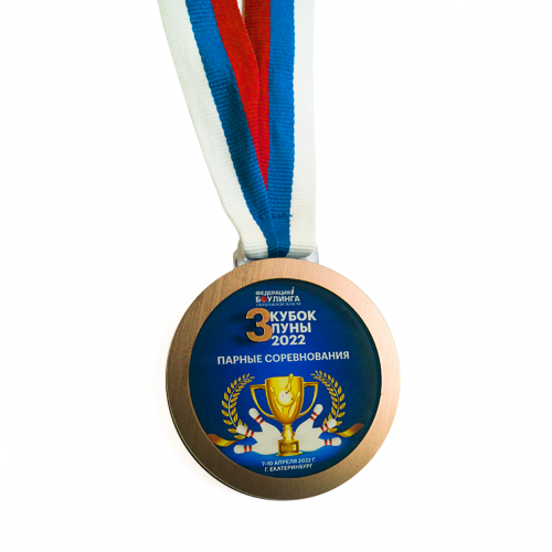 Медаль из акрила с пластиком 2-слойная с УФ-печатью