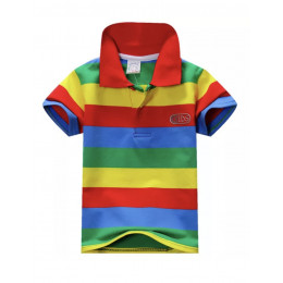 Футболка с полной запечаткой детская, модель с воротником поло, материал ложная сетка