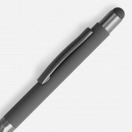 Ручка шариковая Digit Soft Touch со стилусом, серая