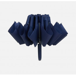 Зонт обратного сложения inLoop с ручкой-карабином, темно-синий