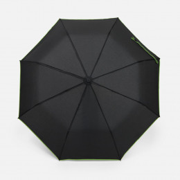 Зонт складной Edgeline, черный с зеленым