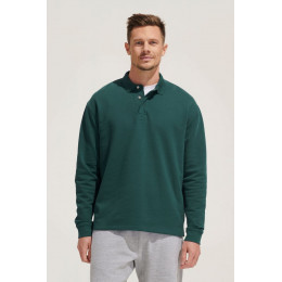 Рубашка поло оверсайз с длинным рукавом Heritage, серый меланж