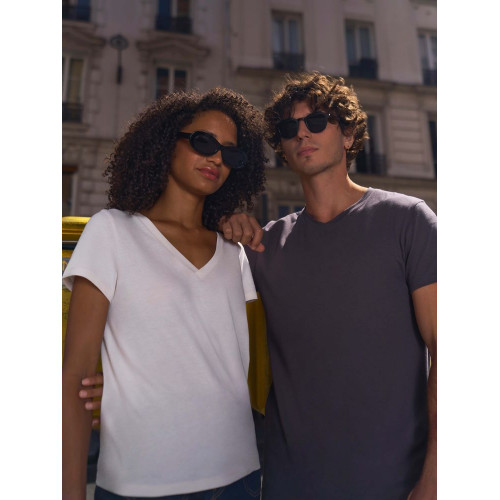 Футболка унисекс Regent с V-образным вырезом, темно-серая