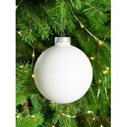 Елочный шар Finery Matt, 10 см, матовый белый