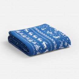 Плед Holidale, синий с молочным