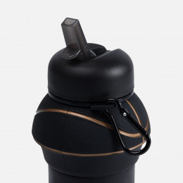 Складная бутылка для воды Basketball Flex, черная