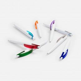 Ручка шариковая Bento, белая с серым