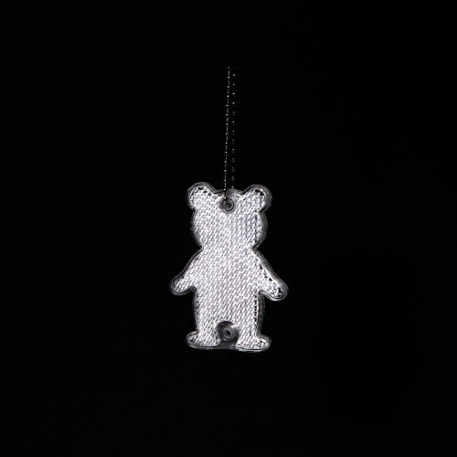 Пешеходный светоотражатель с цепочкой «Мишка», белый