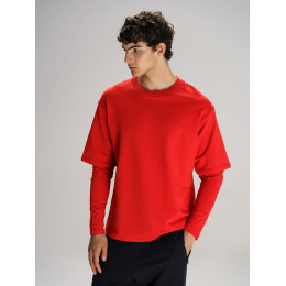 Футболка оверсайз с двойным рукавом Kosmos, красная