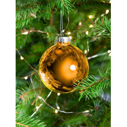 Елочный шар Finery Gloss, 8 см, глянцевый оранжевый