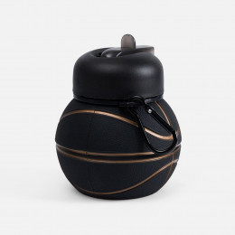 Складная бутылка для воды Basketball Flex, черная