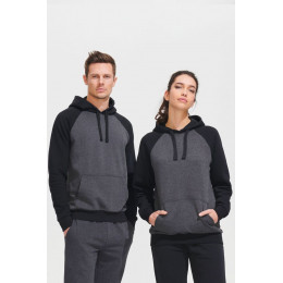 Толстовка унисекс Seattle, темный меланж с черным