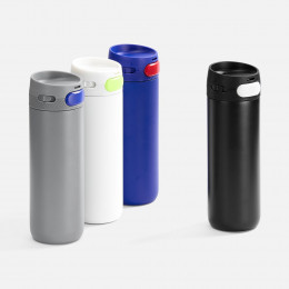 Термостакан X1 с цветной кнопкой, белый с желтым