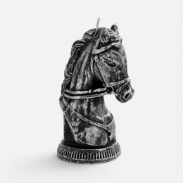 Свеча фигурная «Бюст лошади», серебристая