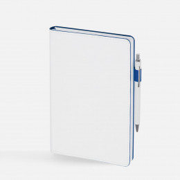 Ежедневник White Shall, недатированный, бело-синий