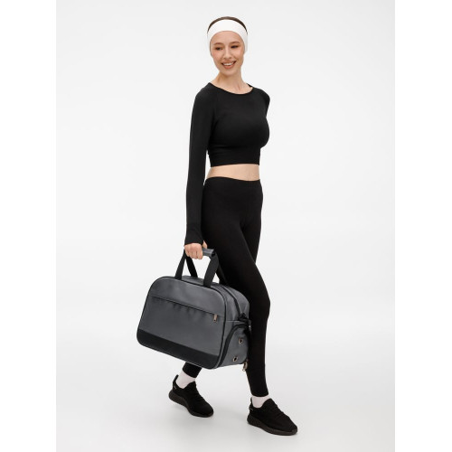 Спортивная сумка Atlantes, светло-серая с черным