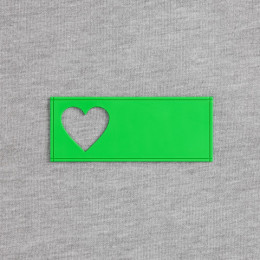 Лейбл из ПВХ с вырубкой «Сердце», зеленый неон