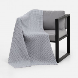 Плед вафельный Elenglect, светло-серый