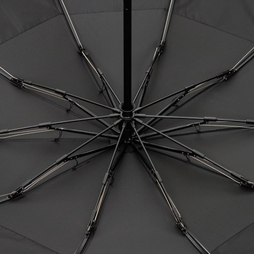 Зонт обратного сложения twoGether с двойным куполом, черный