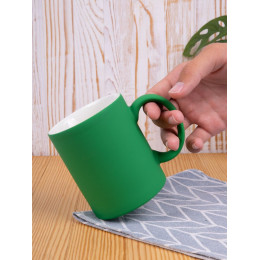 Кружка Promo Soft с покрытием софт-тач, зеленая