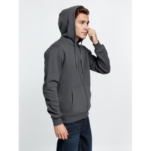 Толстовка на молнии с капюшоном Siverga Heavy 2.0, темно-серая (графит)