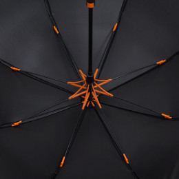 Зонт-трость Hidecolor с цветными спицами, черный с оранжевым