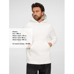 Худи унисекс оверсайз Easy Street, молочно-белое