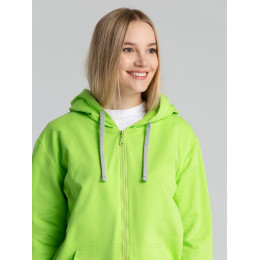 Толстовка на молнии с капюшоном Unit Siverga, зеленое яблоко