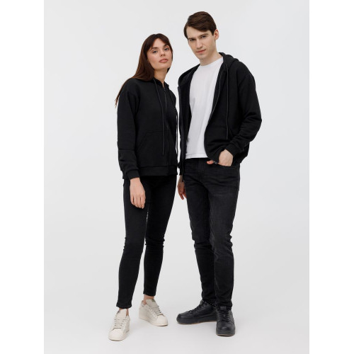 Толстовка унисекс оверсайз на молнии Zippy Terry, черная