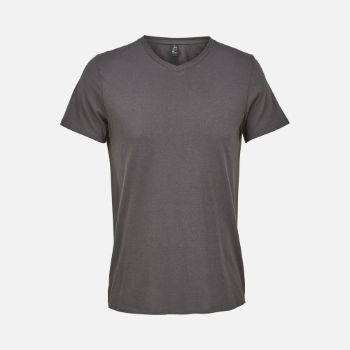 Футболка унисекс Regent с V-образным вырезом, темно-серая