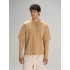 Футболка оверсайз с двойным рукавом Kosmos, бежевая Футболка оверсайз с двойным рукавом Kosmos, бежевая