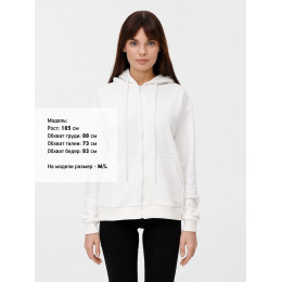 Толстовка унисекс оверсайз на молнии Zippy Terry, белая