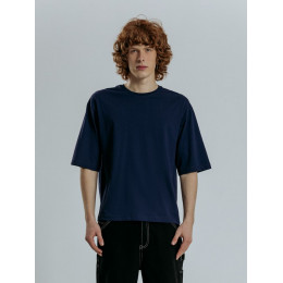 Футболка оверсайз унисекс Base Space, темно-синяя