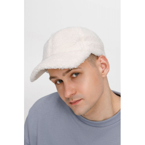 Бейсболка Oblako, утепленная, молочно-белая