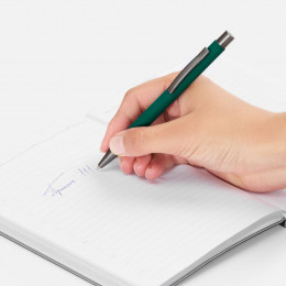 Ручка шариковая Atento Soft Touch, зеленая