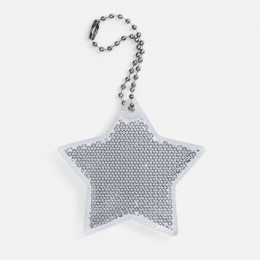 Пешеходный светоотражатель с цепочкой «Звезда», белый