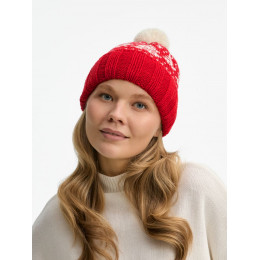 Шапка Holidale, красная с молочным