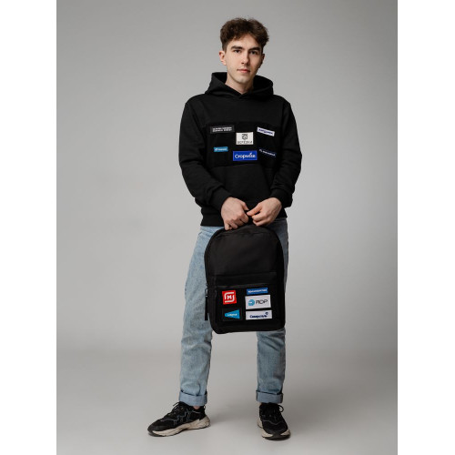 Рюкзак Patch Catcher с карманом из липучки, черный