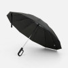 Зонт обратного сложения inLoop с ручкой-карабином, черный