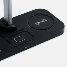 Настольная лампа с беспроводной зарядкой Power Light, черная