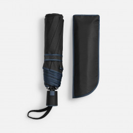 Зонт складной Edgeline, черный с синим