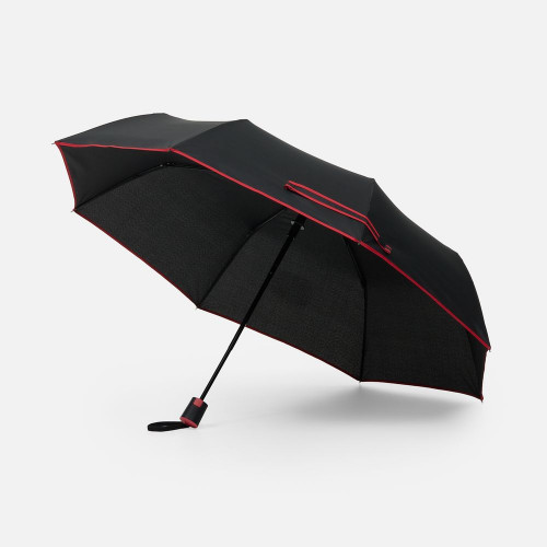 Зонт складной Edgeline, черный с красным