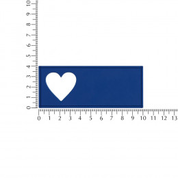 Лейбл из ПВХ с вырубкой «Сердце», синий