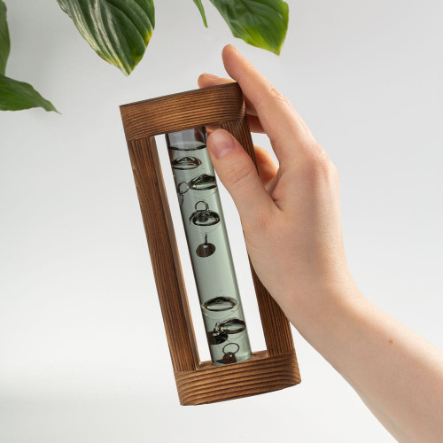 Термометр «Галилей» в деревянном корпусе, серый