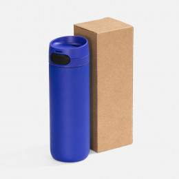 Термостакан X1 с цветной кнопкой, синий с черным