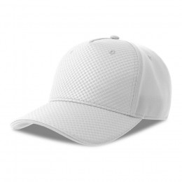 Бейсболка GEAR-S, 5 клиньев, заст. на липучке, белый, 100% полиэстер/ 95% полиэст, 5% эласт 300 г/м2