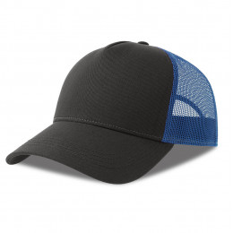 Бейсболка RAPPER COTTON-S, п. заст, 5 клин, тёмно-серый/синий, 100% хлопок/100% полиэстер, 280 г/м2