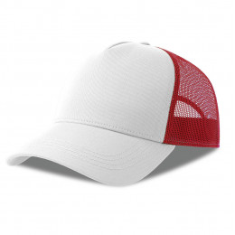 Бейсболка RAPPER COTTON-S, п. заст, 5 клин, белый/красный, 100% хлопок/100% полиэстер, 280 г/м2