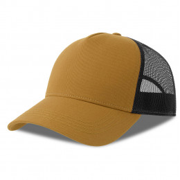 Бейсболка RAPPER COTTON-S, п. заст, 5 клин, горчичный/чёрный, 100% хлопок/100% полиэстер, 280 г/м2